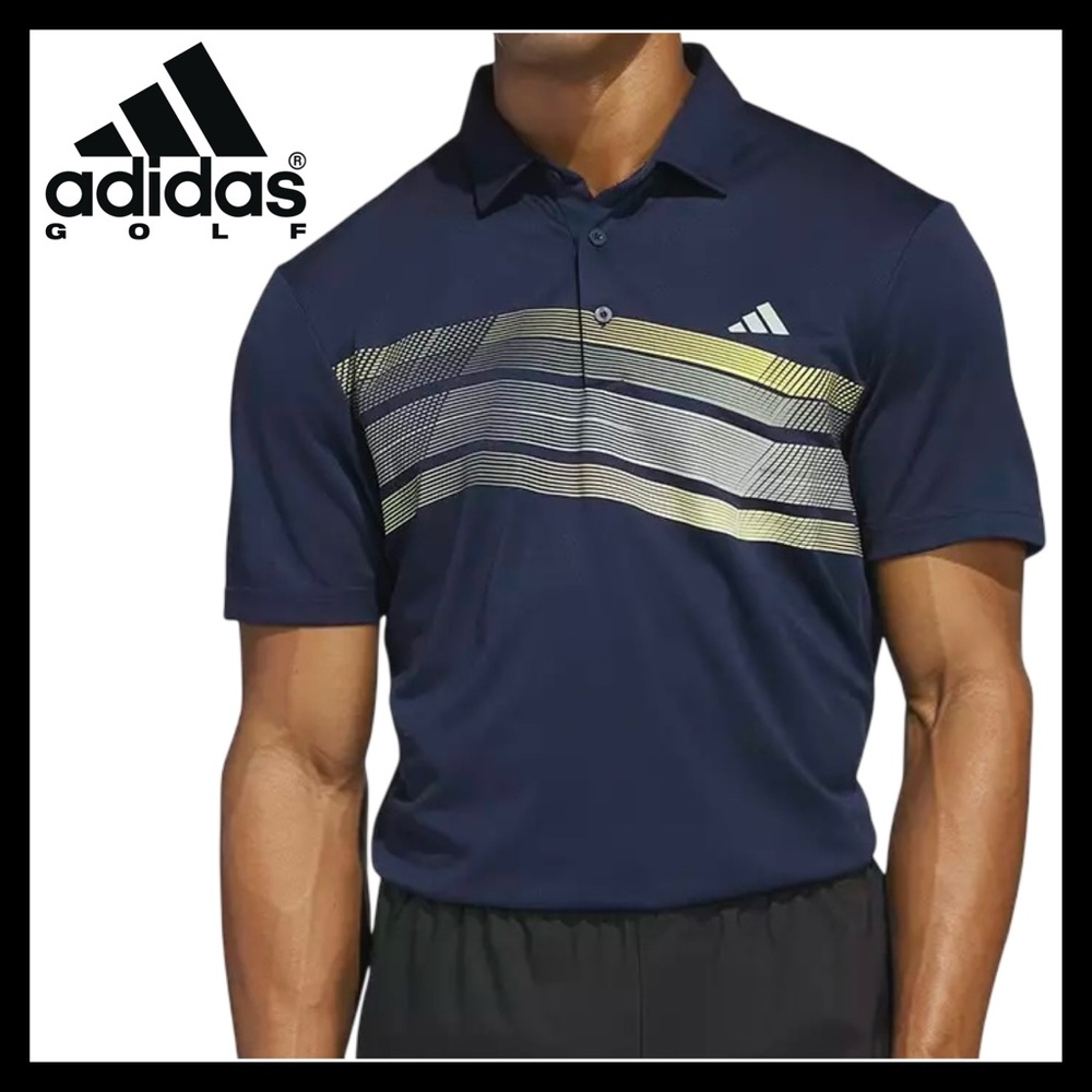 ADIDAS™️/// Men’s Core Chest Stripe SS Golf Polo Shirt Size (L) NEW with Tags